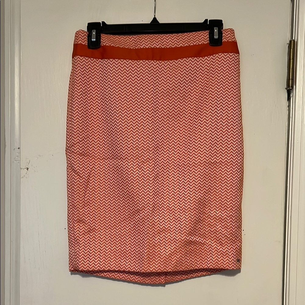 Orange Zigzag Patterned Women's Skirt